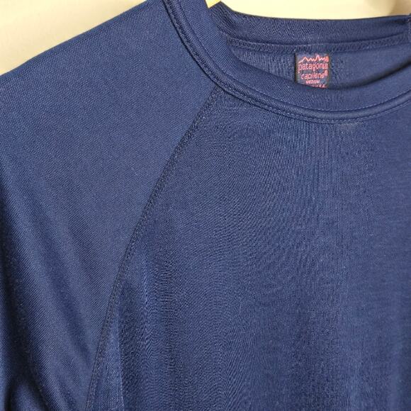 PATAGONIA Performance Base Layer Blue Long Sleeve Shirt Size M - Picture 4 of 6